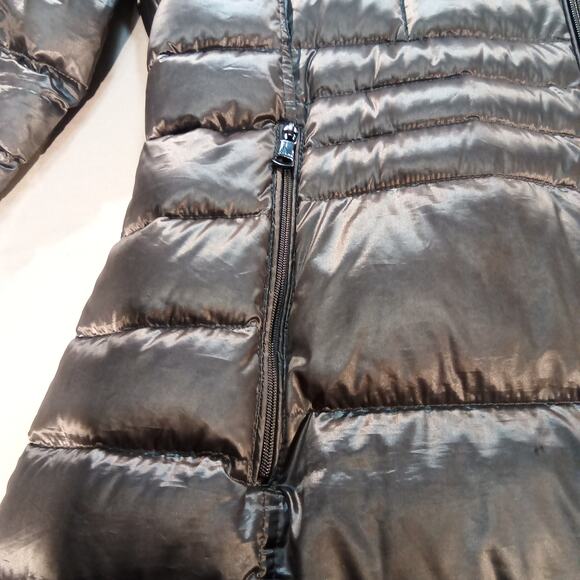 Calvin Klein Packable Down Puffer Coat Women’s XL Metallic Hooded Jacket - Picture 6 of 7